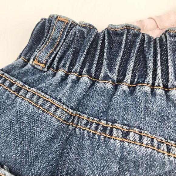 Hudson REMI Blue Denim High Rise Straight Leg Gathered Waist Crop Ankle Jeans - Picture 9 of 16